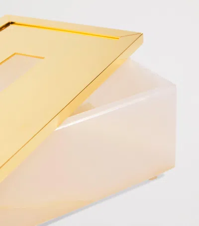 Zodiac Onyx Rectangular Tissue Box In Gold