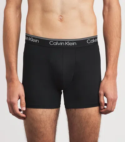 Calvin Klein Microfiber-stretch Boxer Briefs In Black