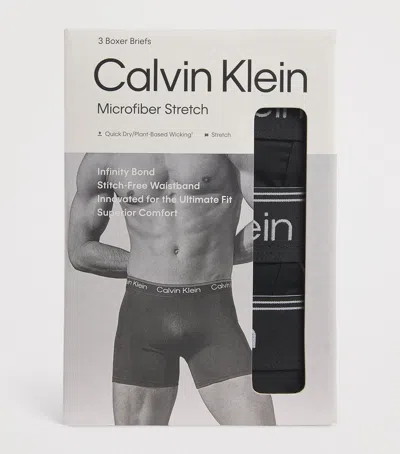 Calvin Klein Microfiber-stretch Boxer Briefs In Black
