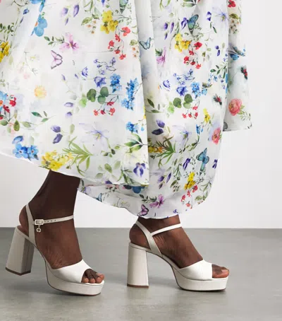 Maje Leather Platform Sandals 100 In White