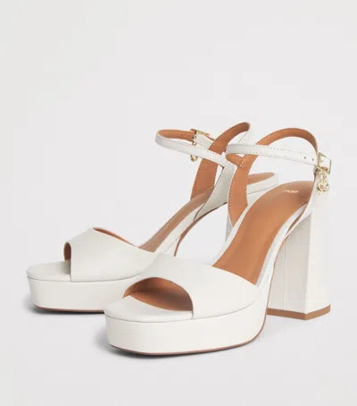 Maje Leather Platform Sandals 100 In White