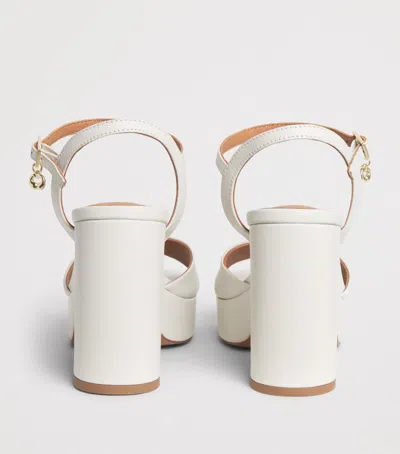 Maje Leather Platform Sandals 100 In White