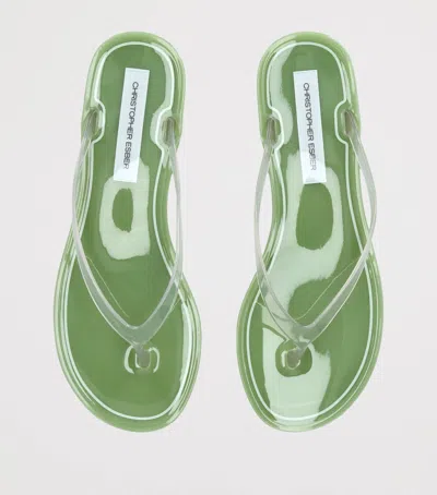 Christopher Esber Jo Jelly-texture Flip Flops In Green