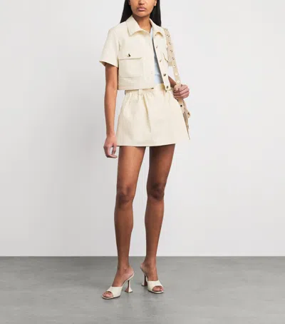 Maje Cotton Cropped Jacket In White