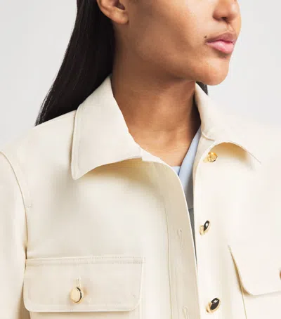 Maje Cotton Cropped Jacket In White