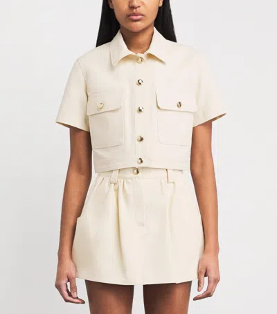 Maje Cotton Cropped Jacket In White