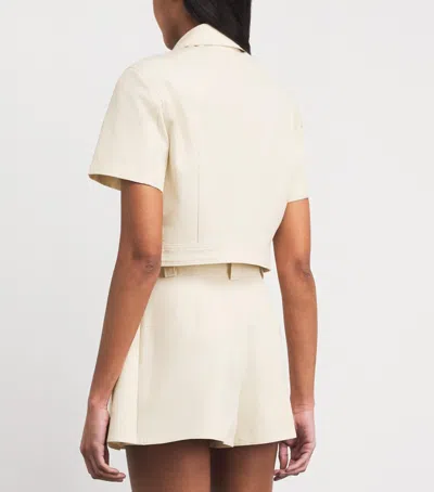 Maje Cotton Cropped Jacket In White