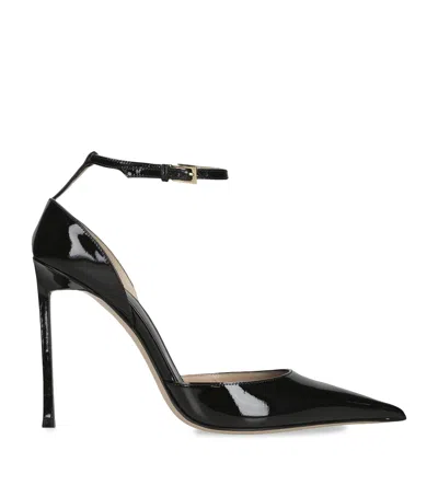 Tom Ford Patent Vertigo Heeled Sandals 105 In Black