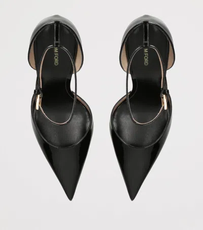 Tom Ford Patent Vertigo Heeled Sandals 105 In Black