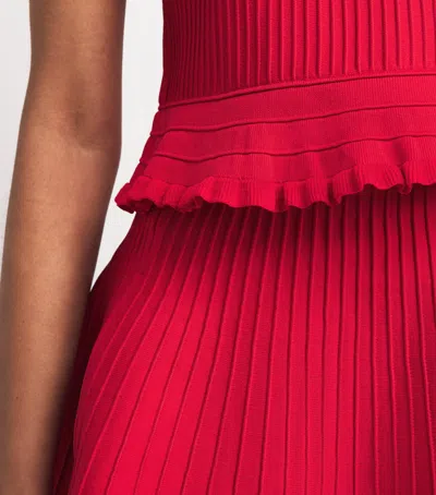 Maje Ruffled Crop Top In Red