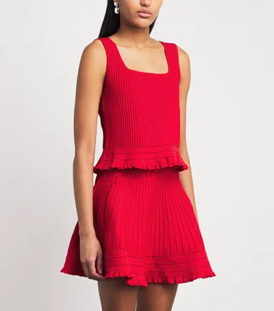 Maje Ruffled Crop Top In Red