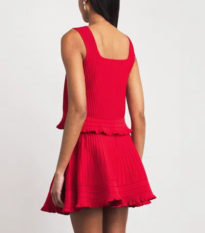 Maje Ruffled Crop Top In Red