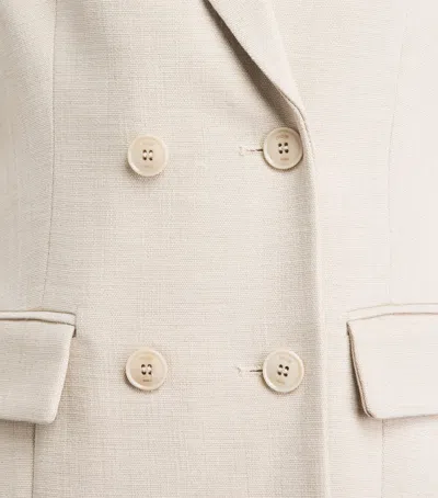 Maje Double-breasted Blazer In Beige