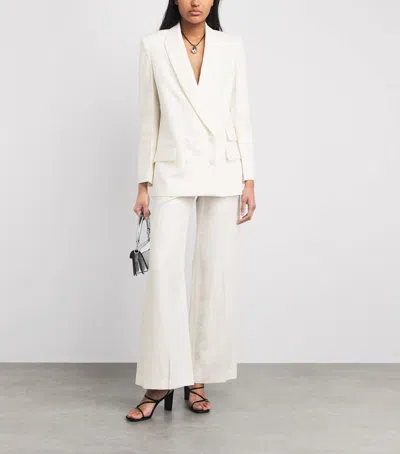 Maje Double-breasted Blazer In White