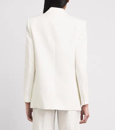 Maje Double-breasted Blazer In White