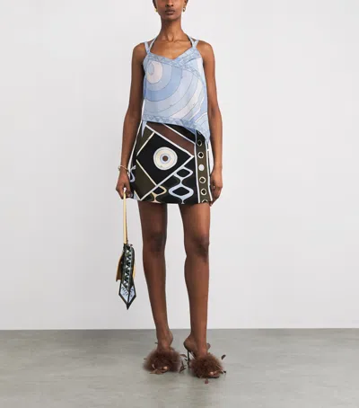 Pucci Silk Iride Top In Blue