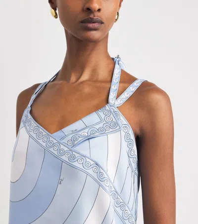 Pucci Silk Iride Top In Blue