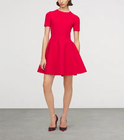 Alexander Mcqueen Mcqueen Short-sleeve Mini Dress In Burgundy