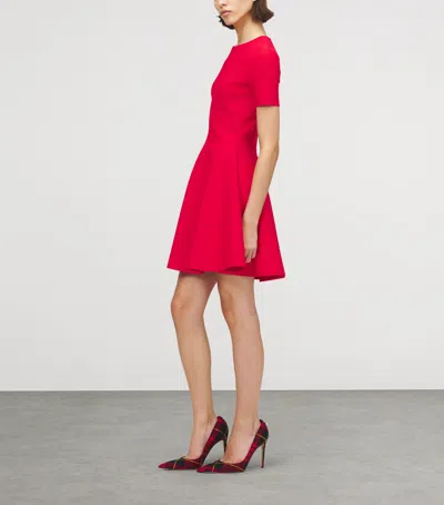 Alexander Mcqueen Mcqueen Short-sleeve Mini Dress In Burgundy
