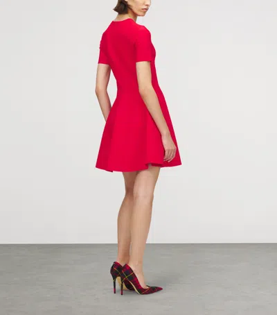 Alexander Mcqueen Mcqueen Short-sleeve Mini Dress In Burgundy