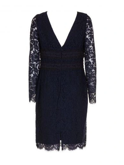 Shop Diane Von Furstenberg Dvf Deep V-neck Lace Dress In Deep Night/blue