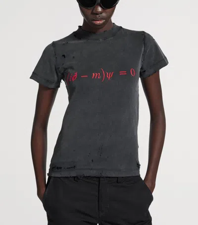 Balenciaga Cotton Dirac Formula T-shirt In Yellow