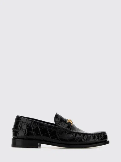 Versace Medusa Croc-effect Leather Loafers In Animal Print