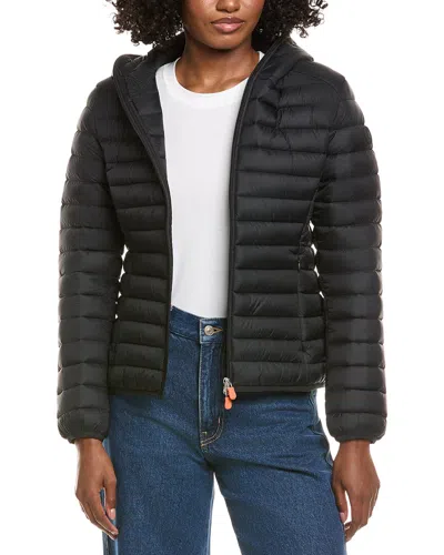 Save The Duck Vicky Short Hooded Basic Jacket In Black