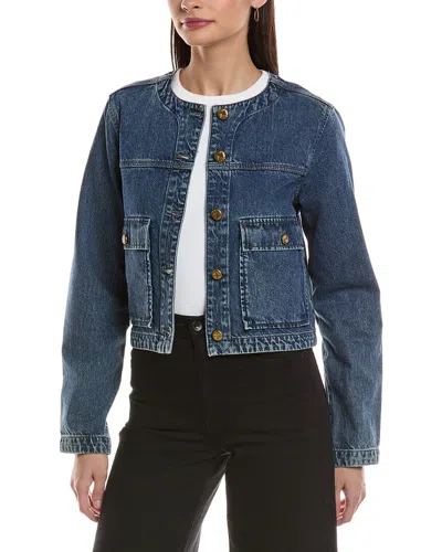 Rag & Bone Minimalist Faded Dark Denim Jacket In Blue