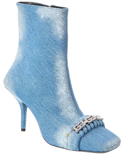 Givenchy Square Toe Denim Ankle Boot In Blue