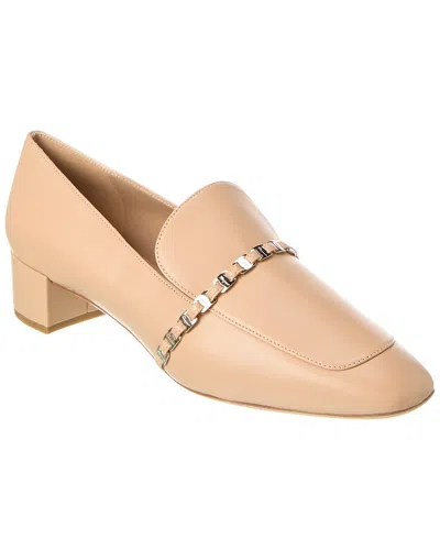 Ferragamo Tilos Leather Pump In Neutral