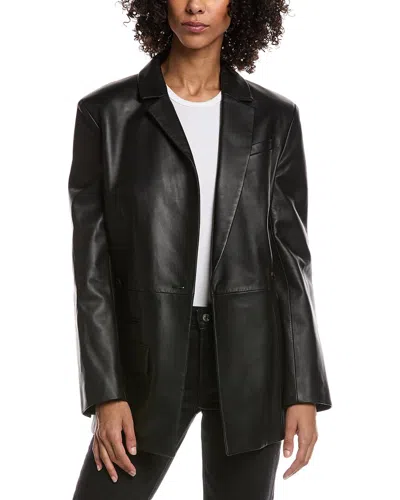 Jacquemus Leather Jacket In Black