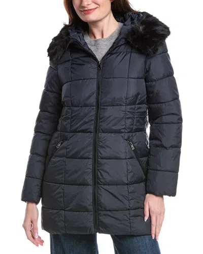 Tahari Brie Medium Coat In Blue