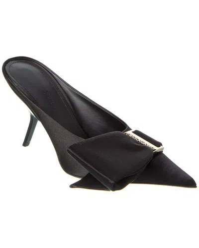 Ferragamo Asymmetric Bow Satin Pump In Black