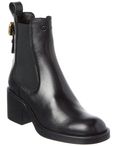 Chloé Dakota Buckled Leather Ankle Boots In Black