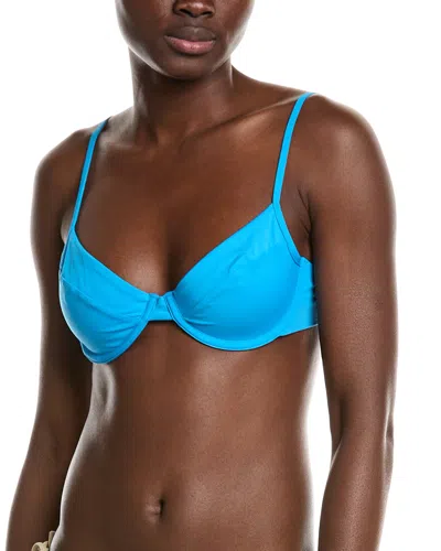 Weworewhat Full Coverage Underwire Bikini Top In Blue