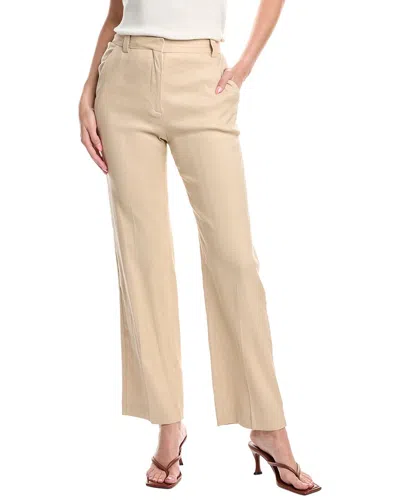Maje Linen-blend Pant In Tan