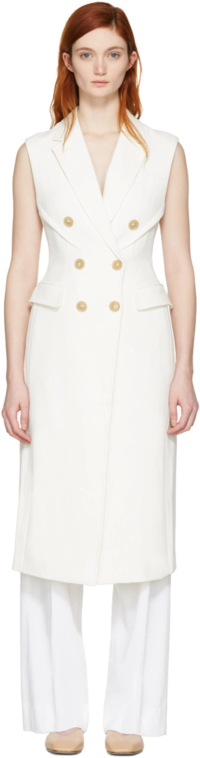 3.1 Phillip Lim / フィリップ リム Sculpted Waist Double Breasted Sleeveless Coat In White