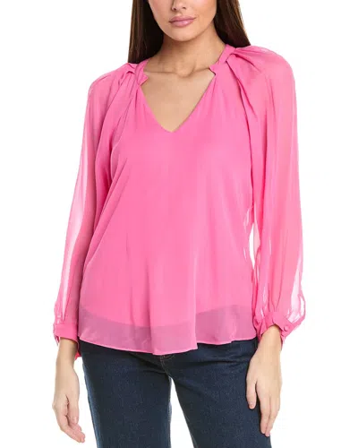 Hale Bob Josie Solid Top In Pink