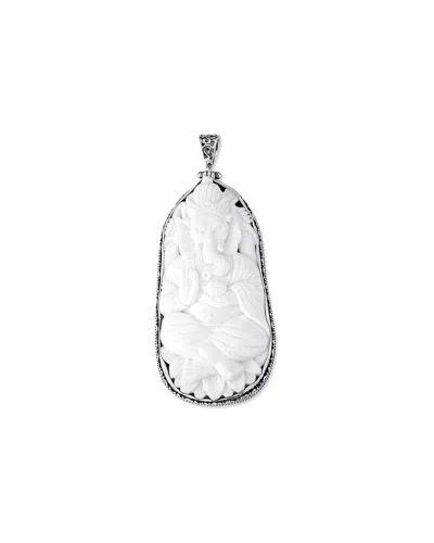 Samuel B. Silver Bone Pendant In White