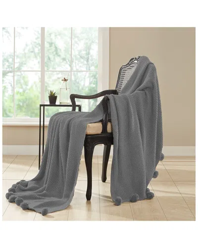 Modern Threads Acrylic Knit Throw In Gray