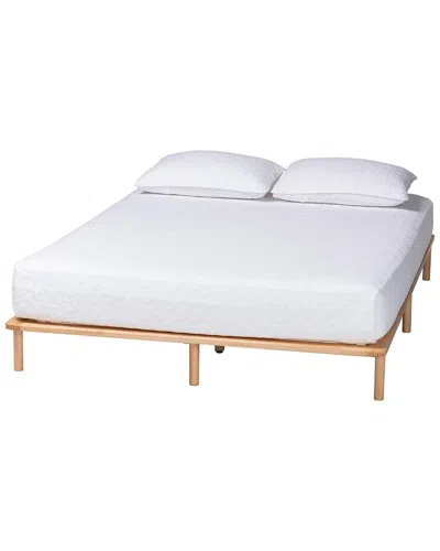 Baxton Studio Calhoun Japandi Queen Size Bed Frame In White