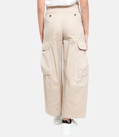 S Max Mara Cotton Gabardine Cargo Pants In Neutral