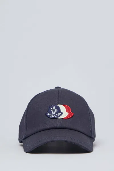 Moncler L20913b000210u618 Tricolour Logo Baseball Cap In Blue