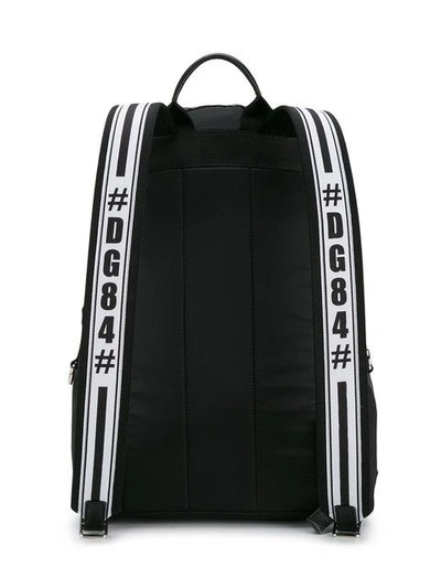 Shop Dolce & Gabbana Patch Embroidered Backpack - Black