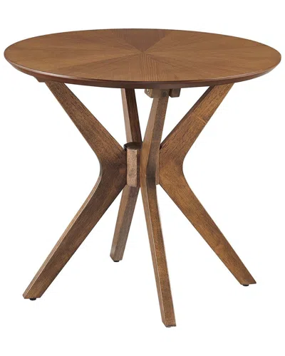 Modway Crossroads 24in Round Wood Side Table In Brown
