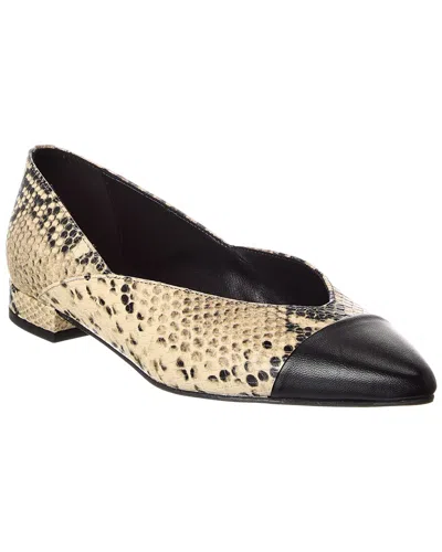 M By Bruno Magli Parma Snake-embossed Leather Flat In Brown