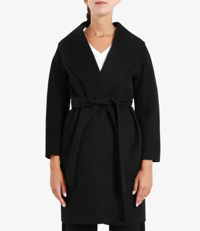 S Max Mara Messi Belted Virgin Wool Coat In Black