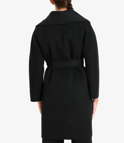 S Max Mara Messi Belted Virgin Wool Coat In Black