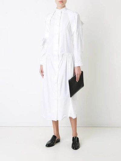 Shop Roberts Wood Full Length Shirt Dress In White